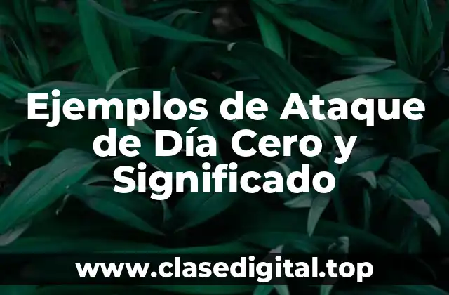 Ejemplos de Ataque de Día Cero y Significado