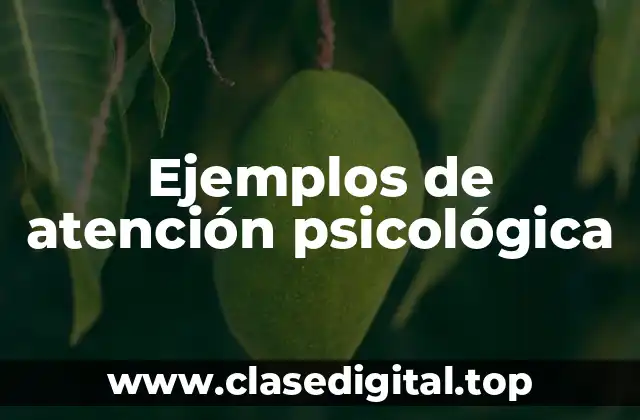 Ejemplos de atención psicológica