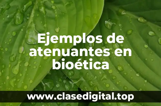 Ejemplos de atenuantes en bioética