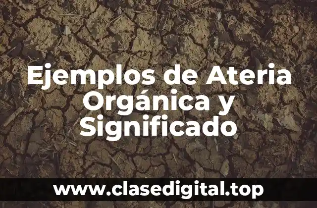 Ejemplos de Ateria Orgánica y Significado