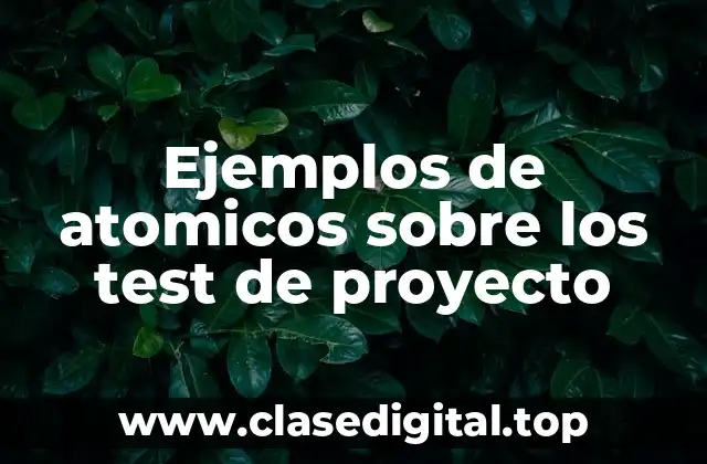Ejemplos de atomicos sobre los test de proyecto