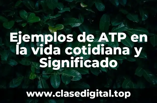 Ejemplos de ATP en la vida cotidiana y Significado