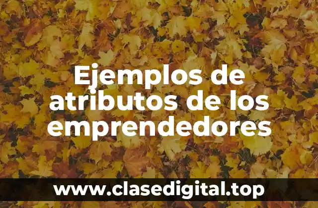 Ejemplos de atributos de los emprendedores