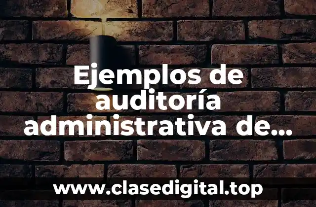 Ejemplos de auditoría administrativa de tipo procesal proceso de