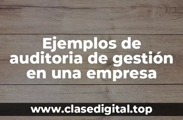 Ejemplos de auditoria de gestión en una empresa