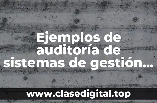 Ejemplos de auditoría de sistemas de gestión integral