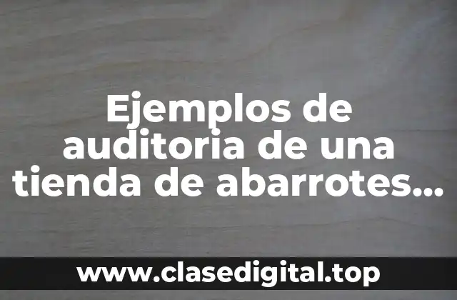 Ejemplos de auditoria de una tienda de abarrotes y Significado