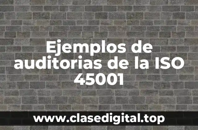 Ejemplos de auditorias de la ISO 45001