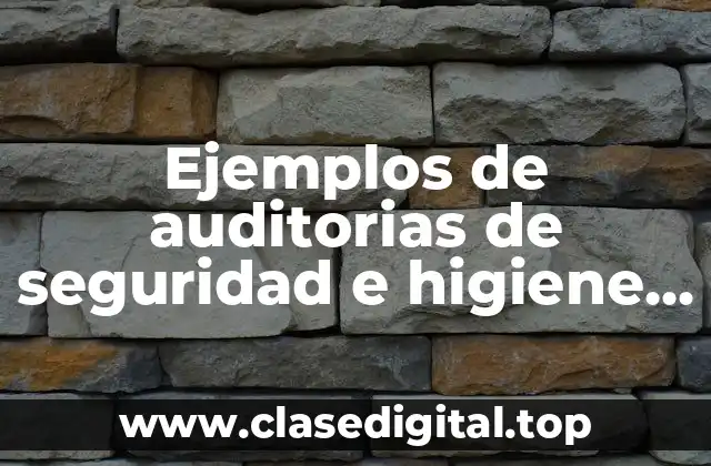 Ejemplos de auditorias de seguridad e higiene de oficina y Significado