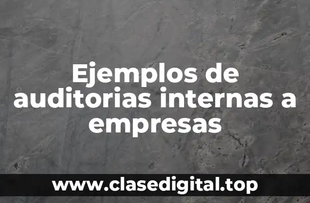 Ejemplos de auditorias internas a empresas