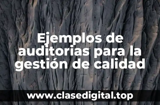 Ejemplos de auditorias para la gestión de calidad