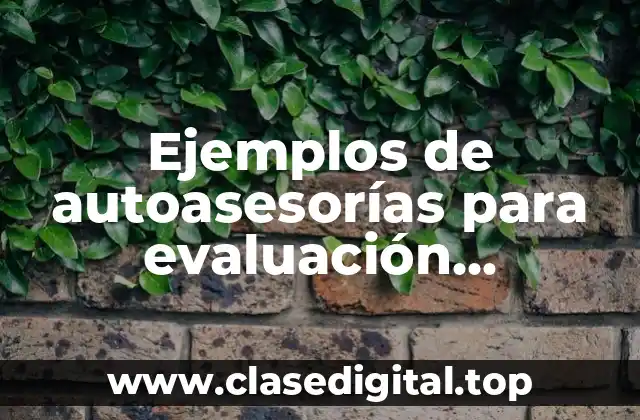 Ejemplos de autoasesorías para evaluación diagnósticas