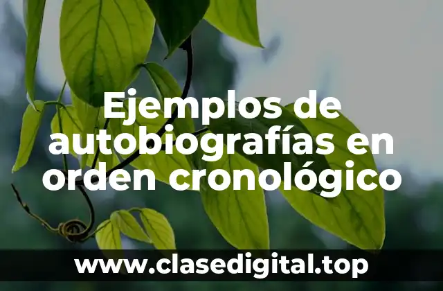 Ejemplos de autobiografías en orden cronológico
