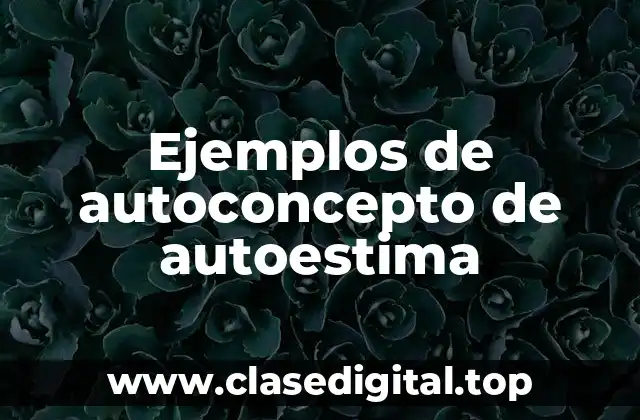 Ejemplos de autoconcepto de autoestima
