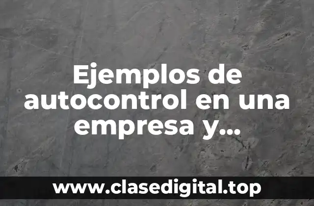 Ejemplos de autocontrol en una empresa
