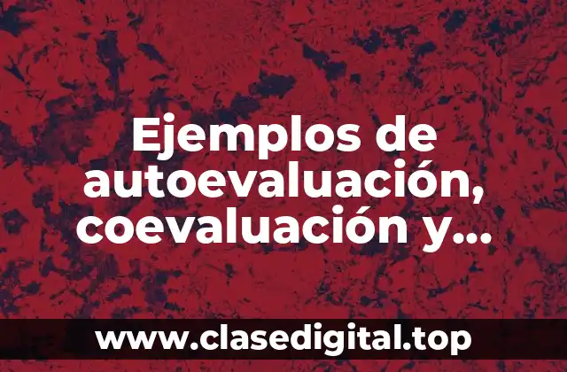Ejemplos de autoevaluación, coevaluación y heteroevaluación