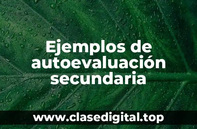 Ejemplos de autoevaluación secundaria