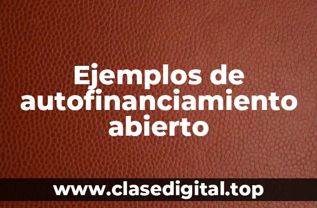 Ejemplos de autofinanciamiento abierto