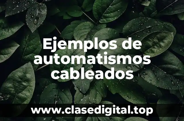 Ejemplos de automatismos cableados