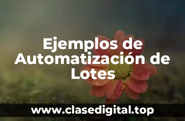 Ejemplos de Automatización de Lotes