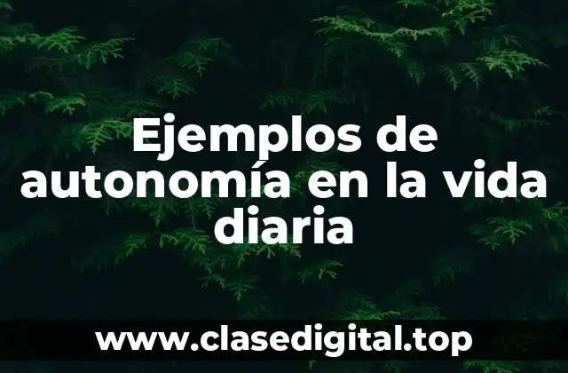 Ejemplos de autonomía en la vida diaria
