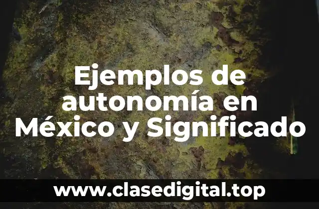 Ejemplos de autonomía en México y Significado
