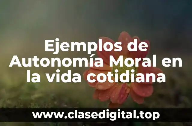 Ejemplos de Autonomía Moral