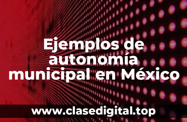 Ejemplos de autonomía municipal en México