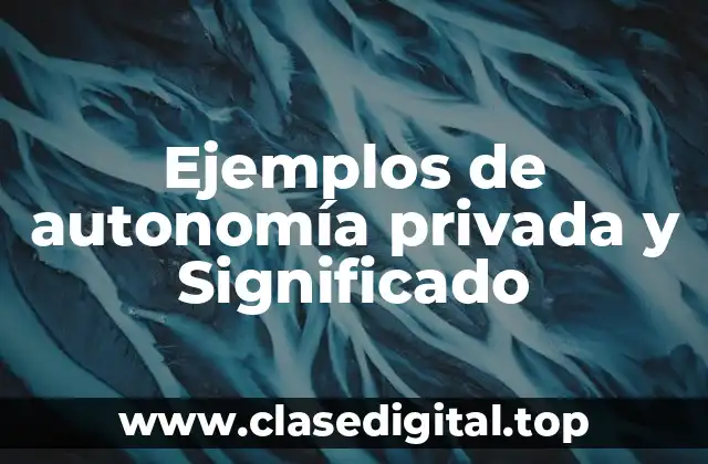 Ejemplos de autonomía privada