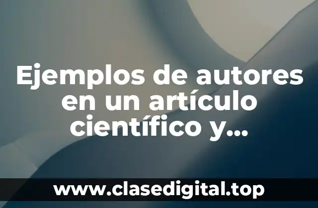 Ejemplos de autores en un artículo científico