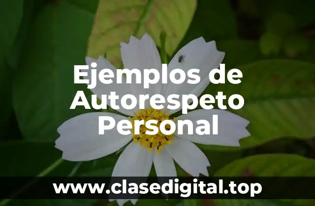 Ejemplos de Autorespeto Personal