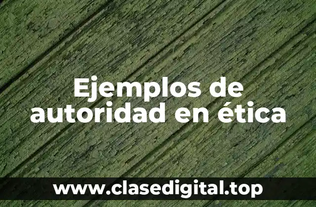 Ejemplos de autoridad en ética