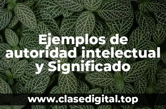 Ejemplos de autoridad intelectual