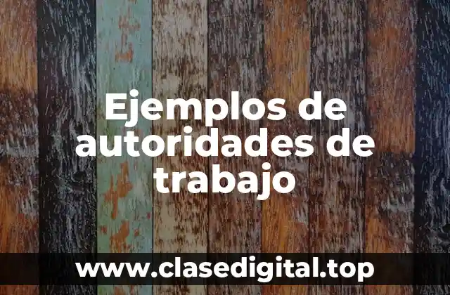 Ejemplos de autoridades de trabajo