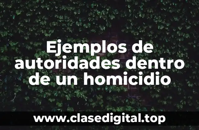 Ejemplos de autoridades dentro de un homicidio