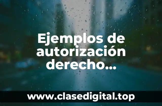 Ejemplos de autorización derecho administrativo