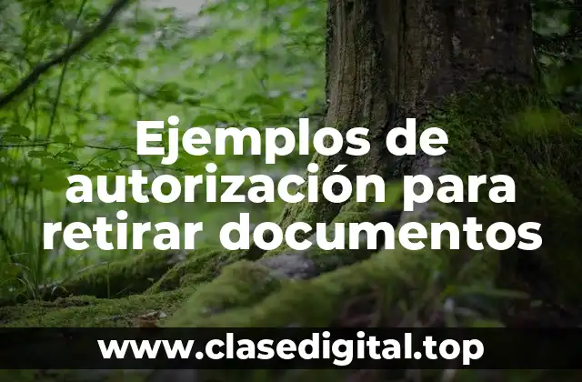 Ejemplos de autorización para retirar documentos