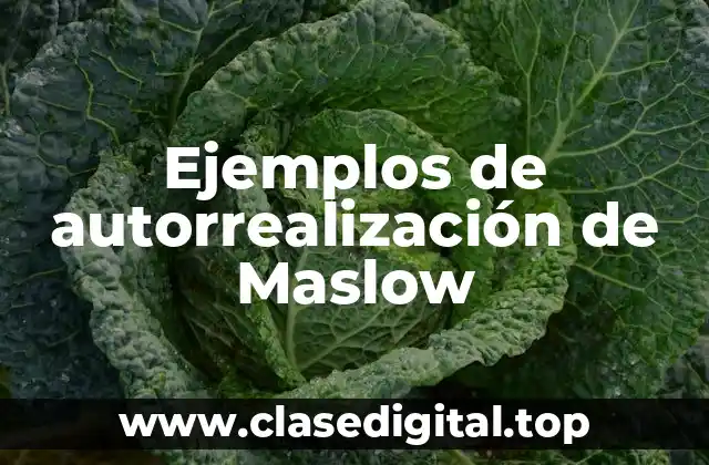 Ejemplos de autorrealización de Maslow