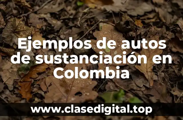 Ejemplos de autos de sustanciación en Colombia