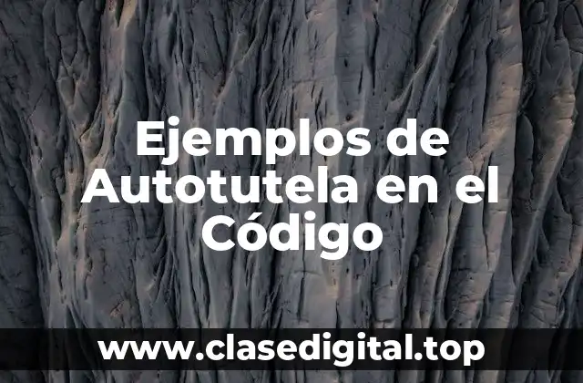 Ejemplos de Autotutela en el Código