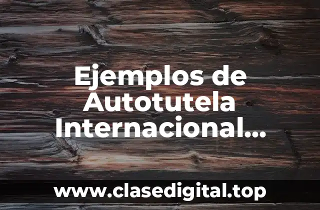 Ejemplos de Autotutela Internacional Público