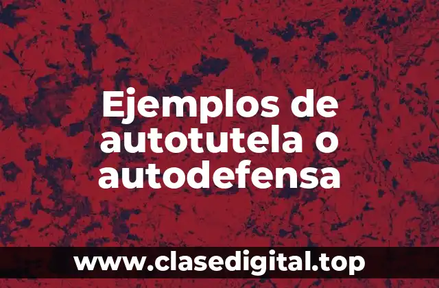 Ejemplos de autotutela o autodefensa