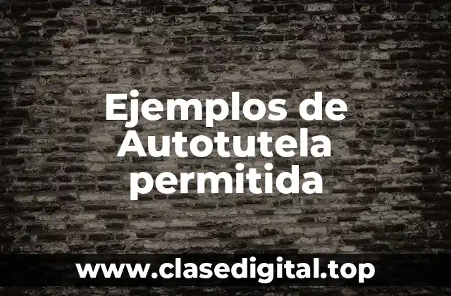 Ejemplos de Autotutela permitida