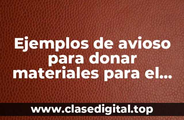 Ejemplos de avioso para donar materiales para el altar