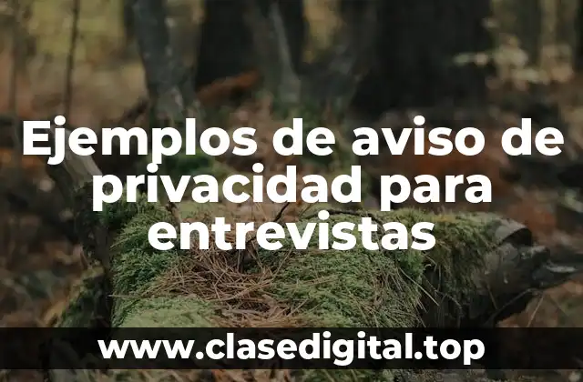 Ejemplos de aviso de privacidad para entrevistas