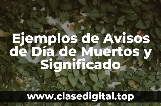 Ejemplos de Avisos de Día de Muertos