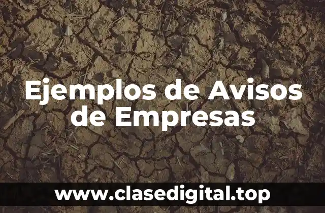 Ejemplos de Avisos de Empresas