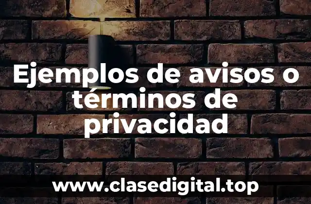 Ejemplos de avisos o términos de privacidad