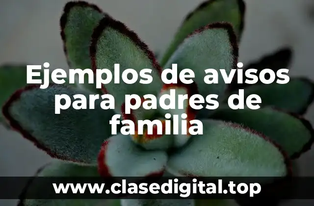 Ejemplos de avisos para padres de familia
