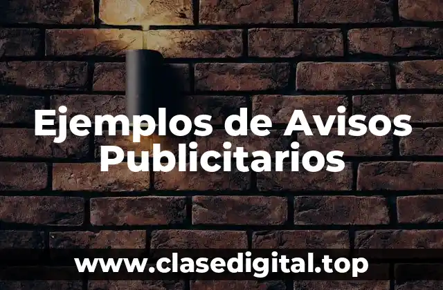 Ejemplos de Avisos Publicitarios